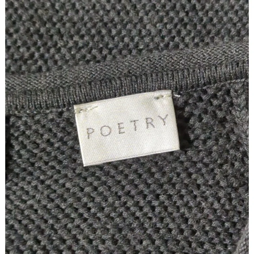 Poetry Sz 18 Sweater Cotton Crew Neck 3/4 Sleeve Gray Lagenlook Minimalist
